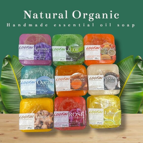 *You Pick Natural Organic Handmade Essential Oil Loofah Soap Scented Body & Face - Picture 1 of 14